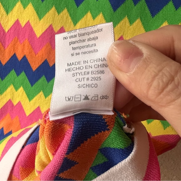 Wow Couture Colorful Zig Zag racer back tank mini dress size S - Picture 4 of 5